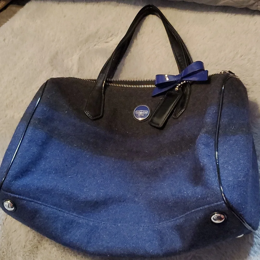 Coach Wool Satchel Hand Bag - Picture 14 of 16